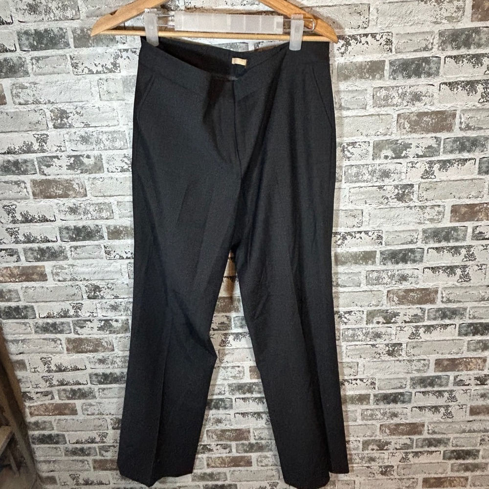 Magaschoni Womens Charcoal Gray Wool Blend Straight Leg Dress Pants Size 8